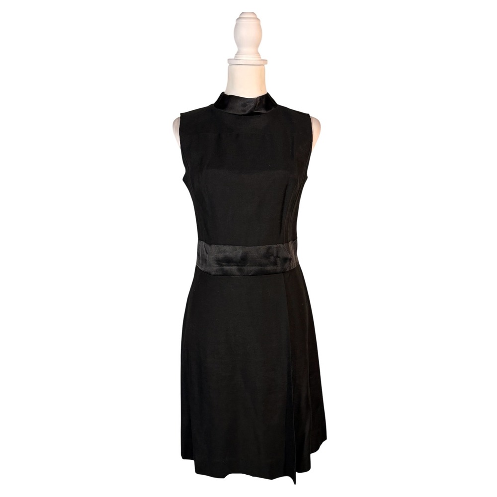 Vintage 60s Black Juniors Sheath S Classic Beatnik Chic Dark Academia Goth Glam
